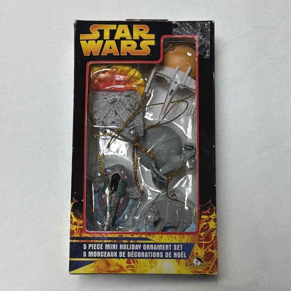 Star Wars 2005 KURT ADLER Mini Holiday Ornament Set - New In Damaged Box